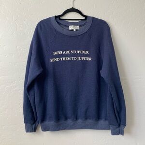 Wildfox Navy Graphic Crewneck Sweater